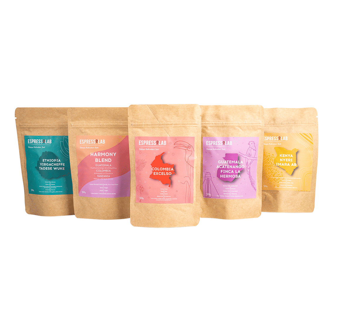 World Coffees Set - 5 Packages (250 gr)